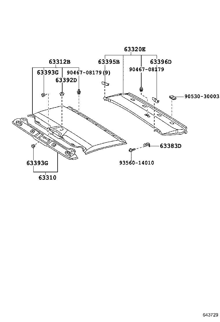63310-14680-B0 HEADLINING ASSY, ROOF product image