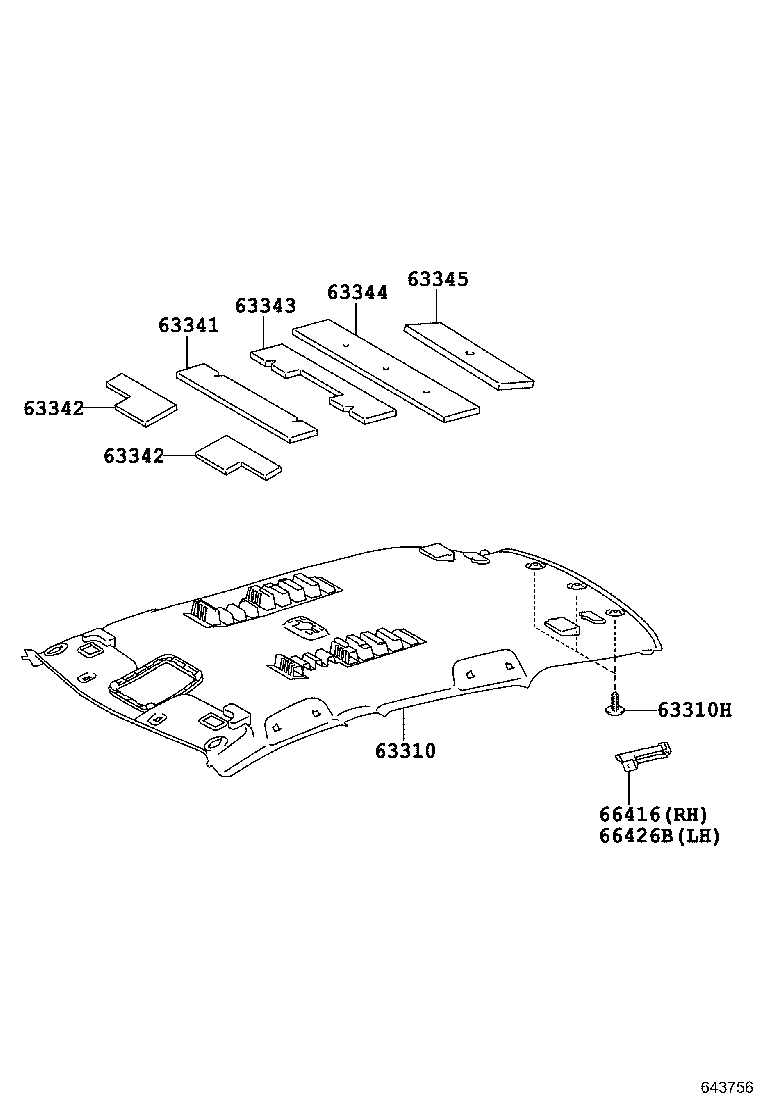 63341-12290 PAD, ROOF SILENCER, NO.3 product image