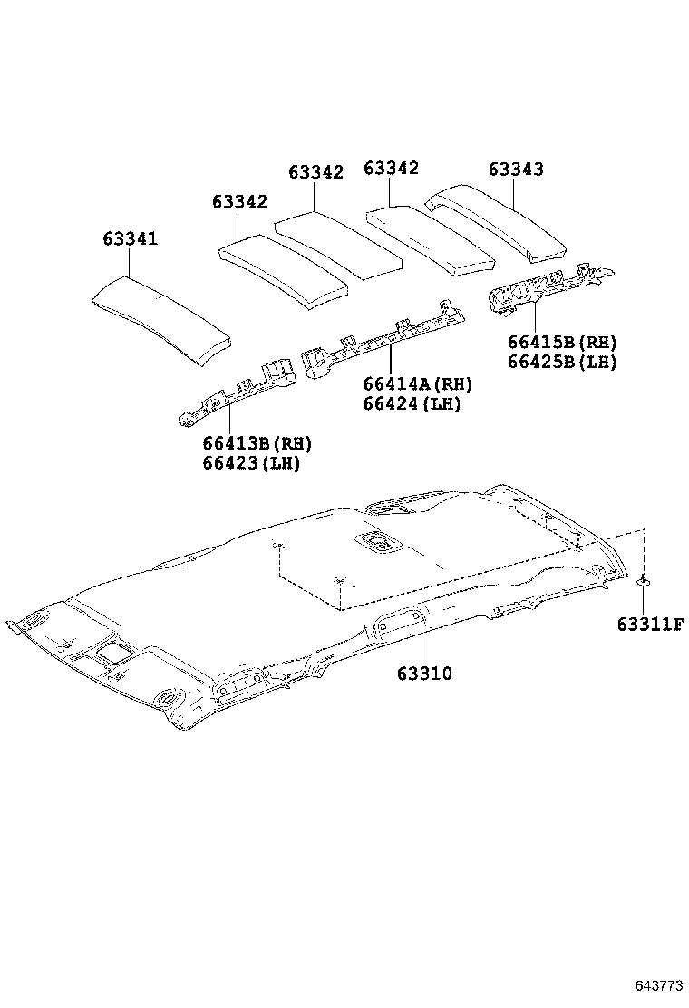 63341-52370 PAD, ROOF SILENCER, NO.1 product image