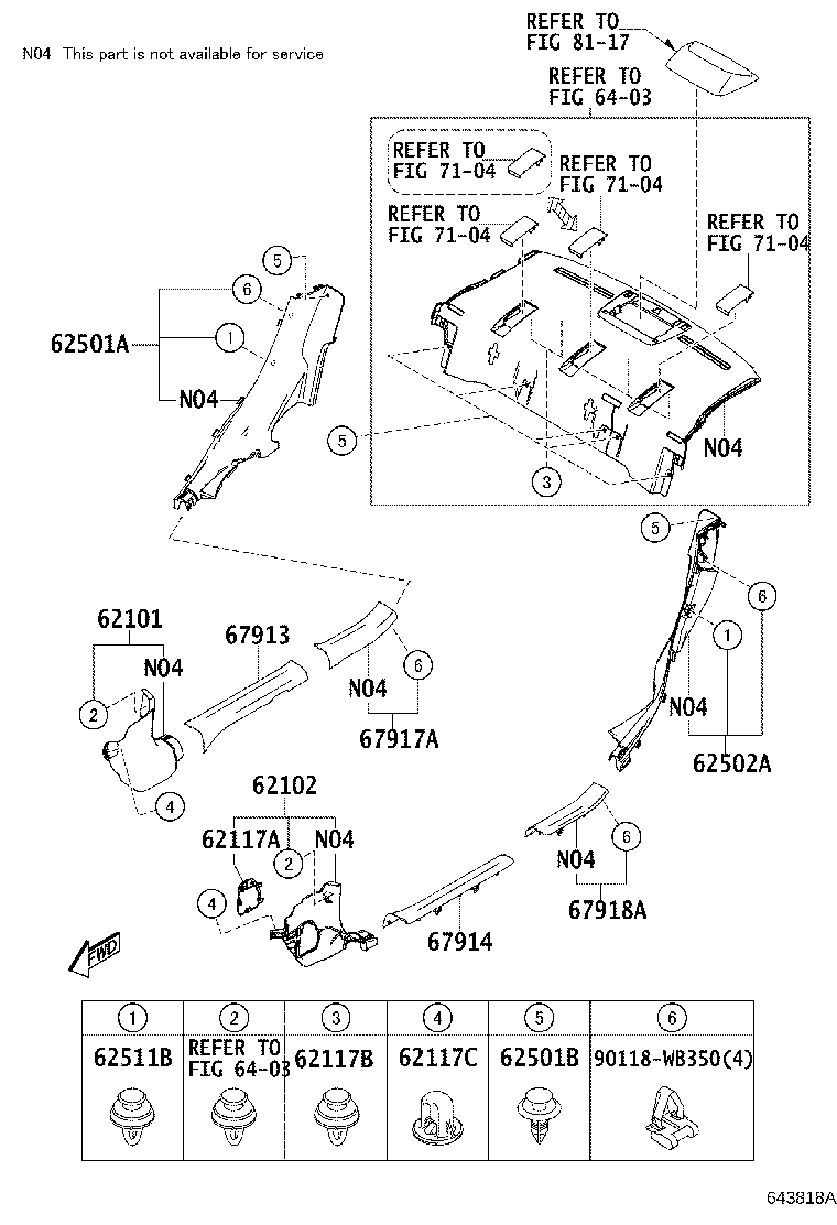 Toyota 62331-WB001 WEATHERSTRIP, REAR DOOR OPENING TRIM, RH
