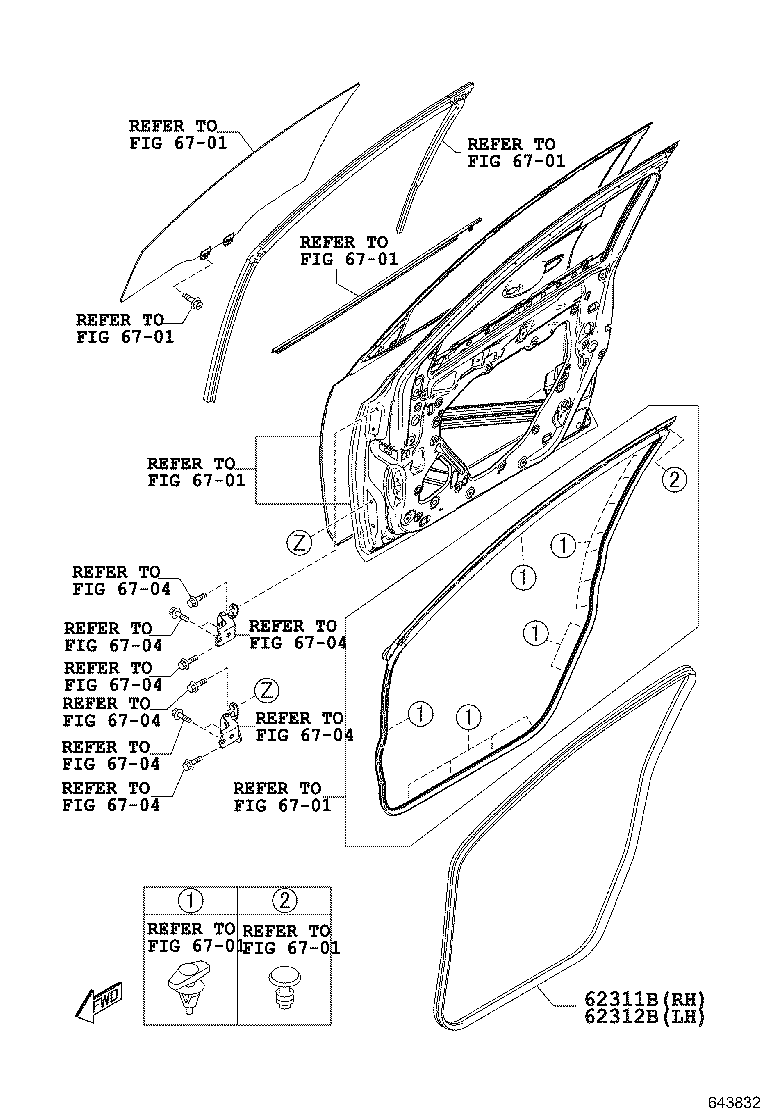 62331-WB002 WEATHERSTRIP, REAR DOOR OPENING TRIM, RH product image