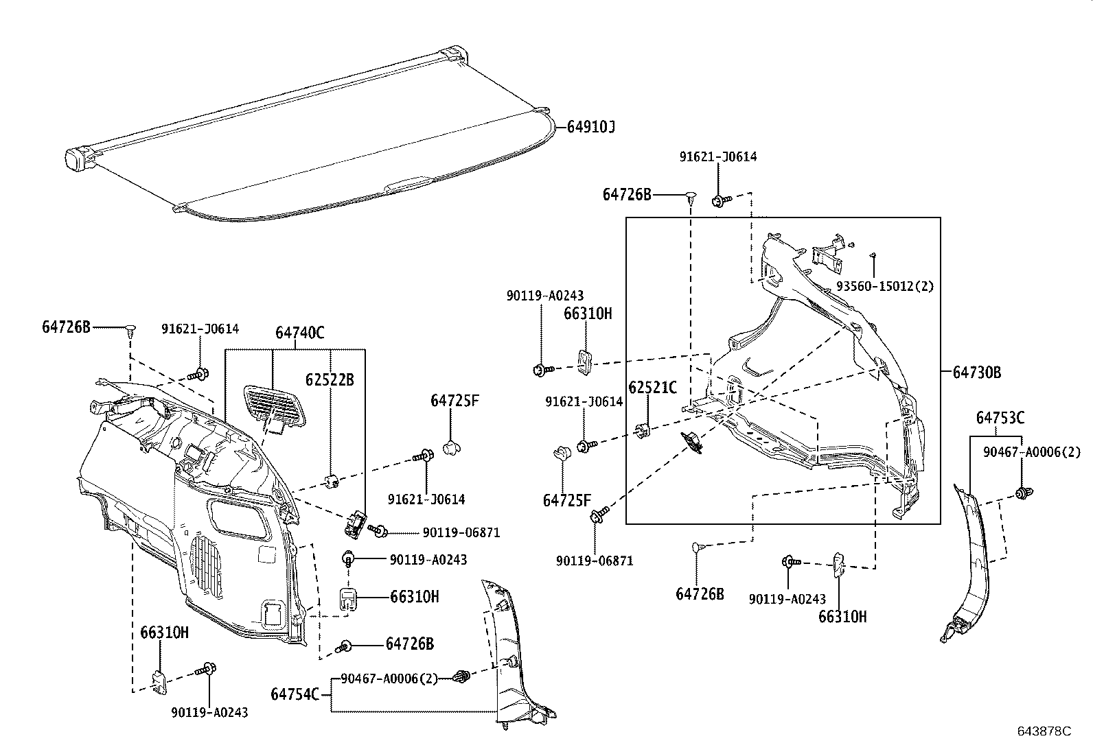 Toyota 58387-0E070-C0 PLATE, REAR FLOOR FINISH