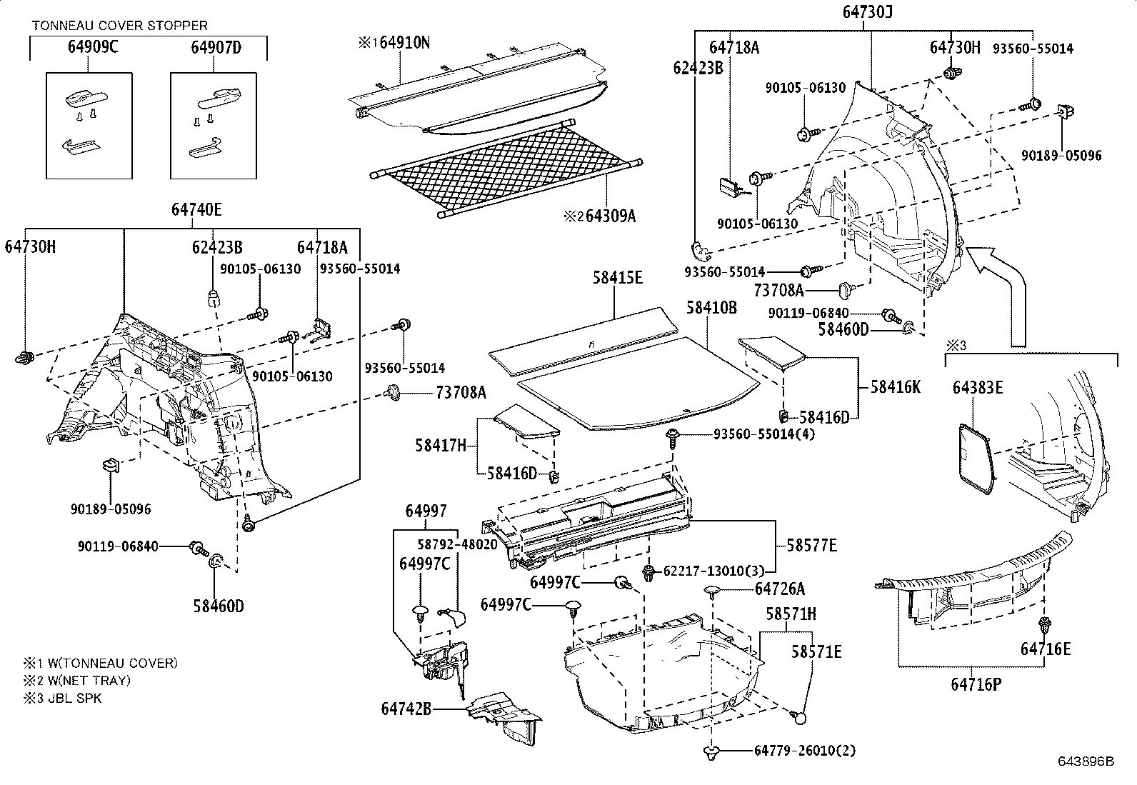 64740-42200 PANEL ASSY, DECK TRIM SIDE, LH product image