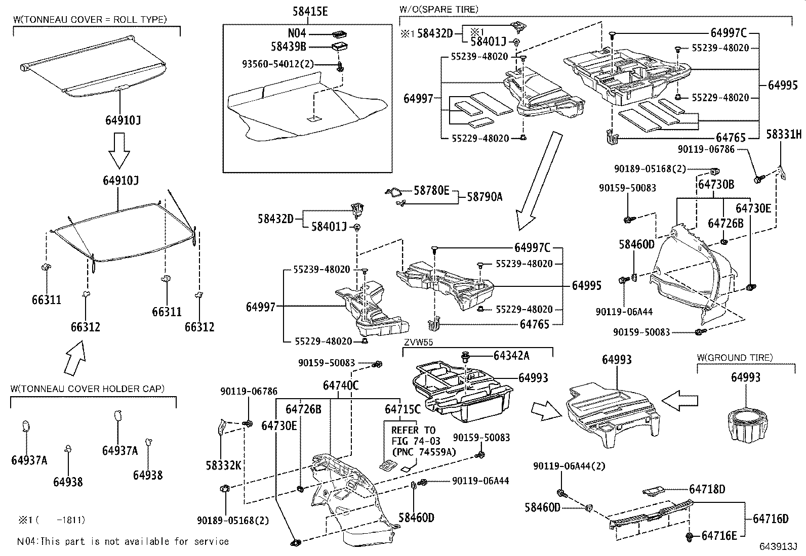 Toyota 51962-47020 RETAINER, DECK BOARD