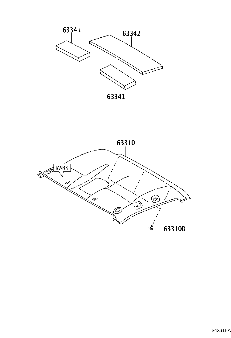63310-0KA80-B0 HEADLINING ASSY, ROOF product image