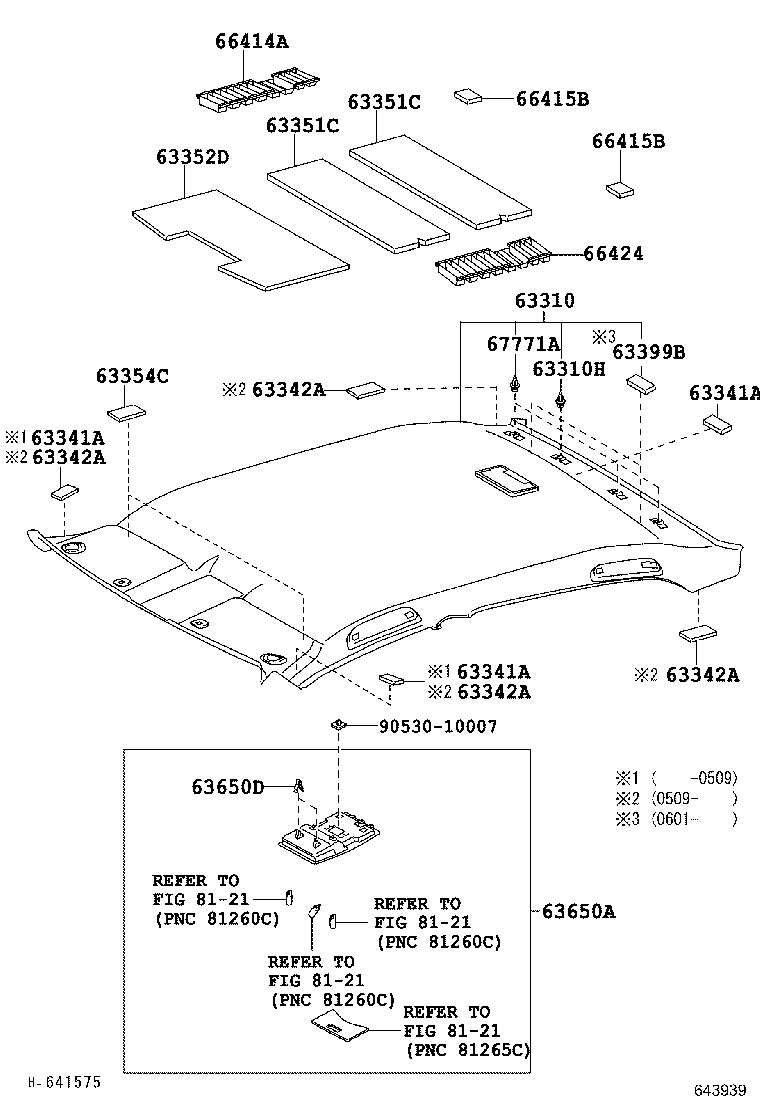 63341-AC021 PAD, ROOF SILENCER, NO.1 product image