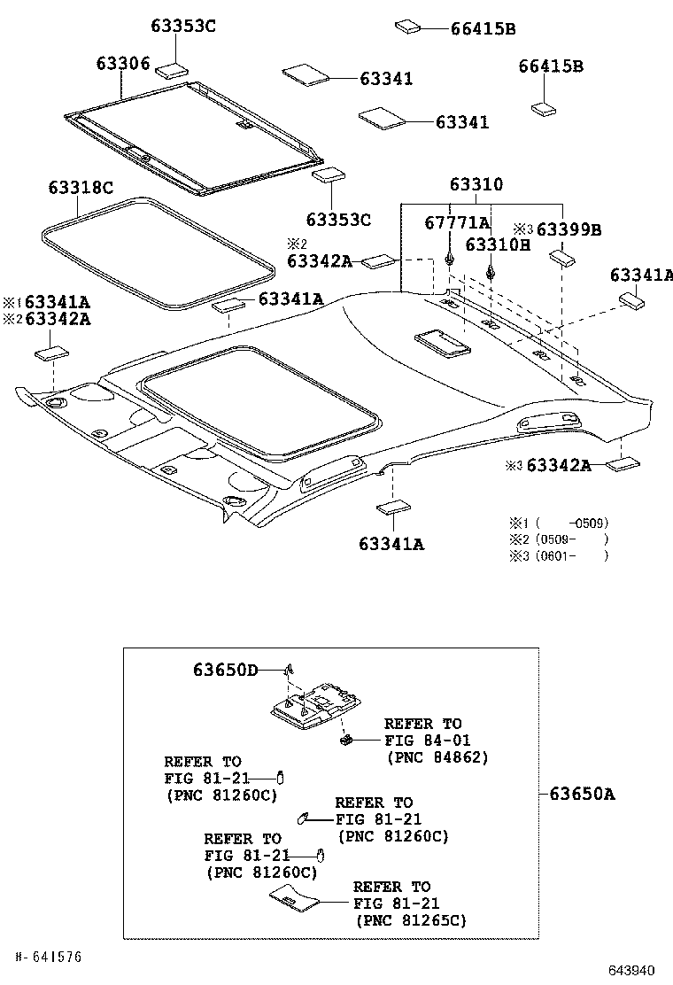 63341-AC021 PAD, ROOF SILENCER, NO.1 product image