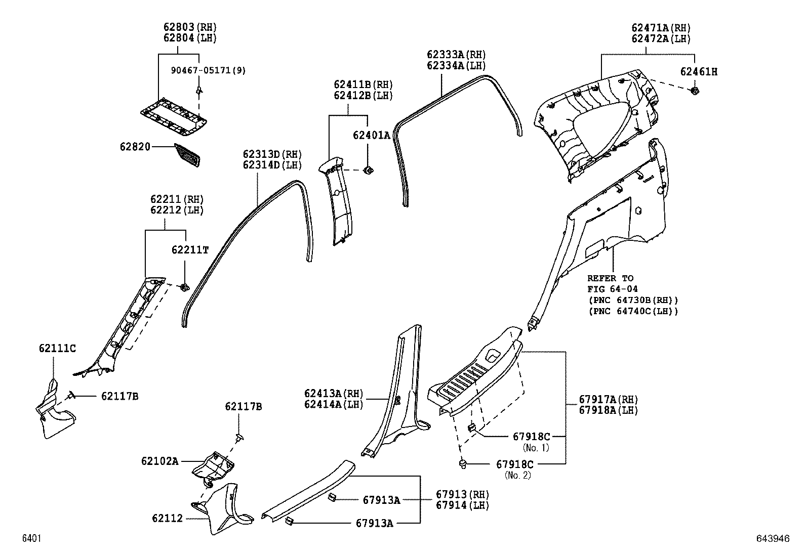 62333-BZ290 TRIM, REAR DOOR OPENING, RH product image