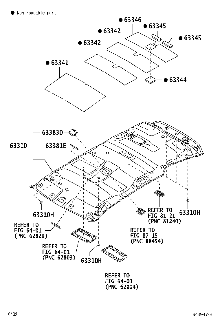 63344-BZ010 PAD, ROOF SILENCER, NO.4 product image
