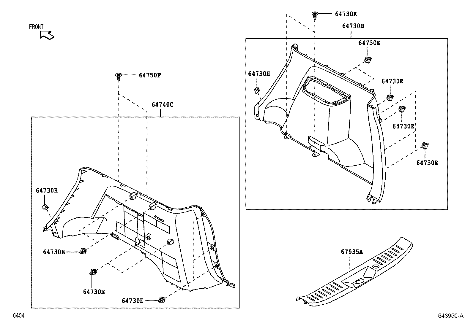 64740-BZ250-B0 PANEL ASSY, DECK TRIM SIDE, LH product image