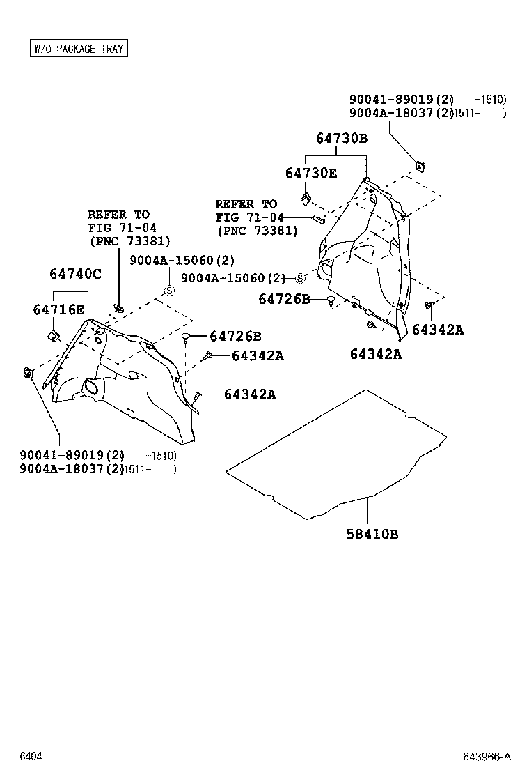 64367-BZ010 SUSPENDER, PACKAGE TRAY TRIM product image