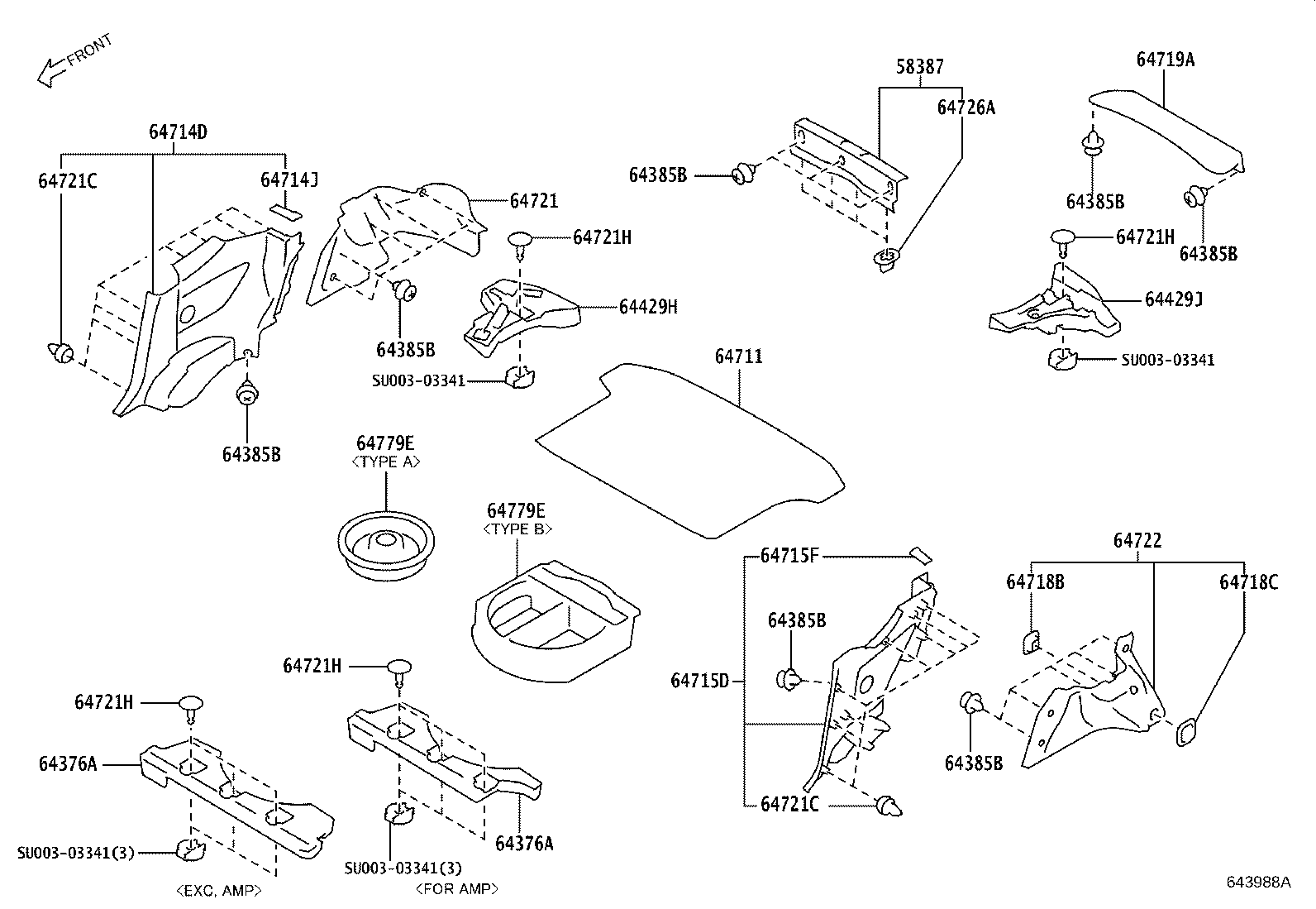 Toyota SU003-03129 TRAY, SPARE WHEEL COVER