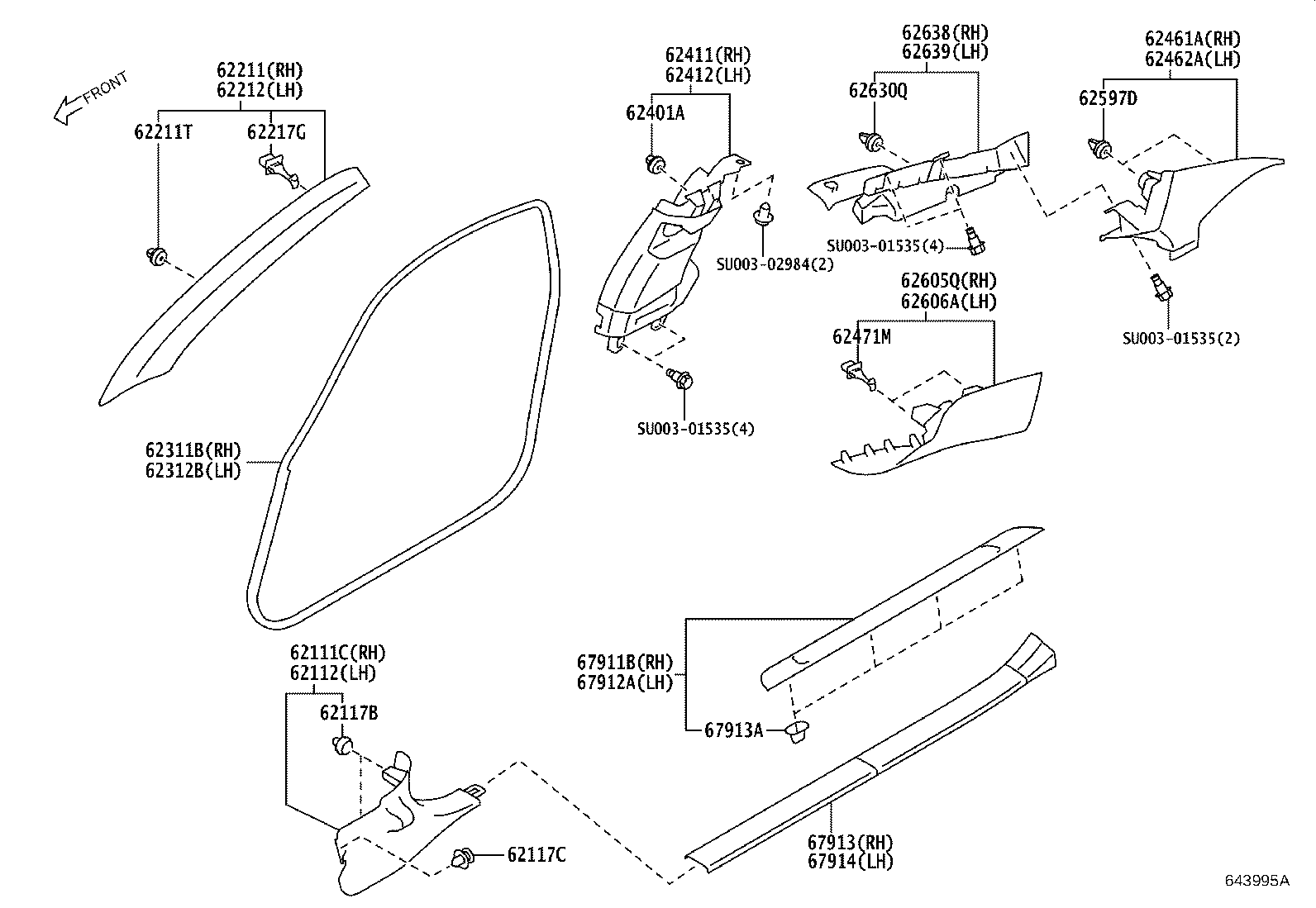 Toyota SU003-06720 PLATE, FRONT DOOR SCUFF, RH