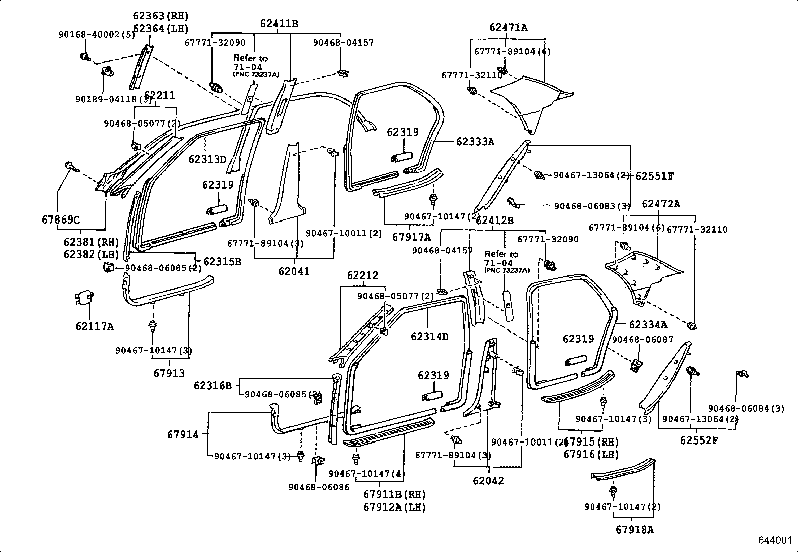 62333-30120-B0 TRIM, REAR DOOR OPENING, RH product image