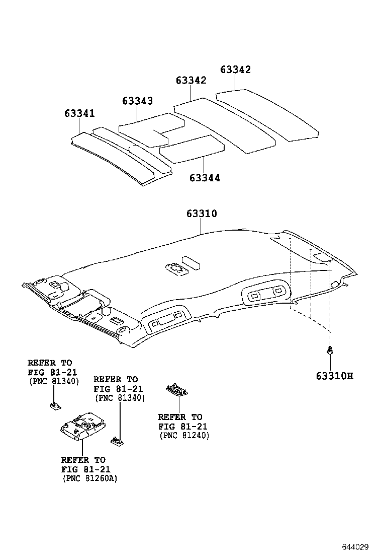 63352-76010 PAD, ROOF HEADLINING, NO.2 product image