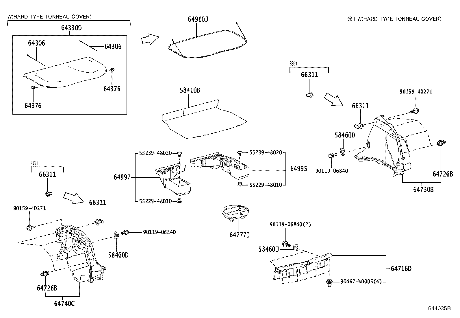 Toyota 64730-F4030-C2 PANEL ASSY, DECK TRIM SIDE, RH