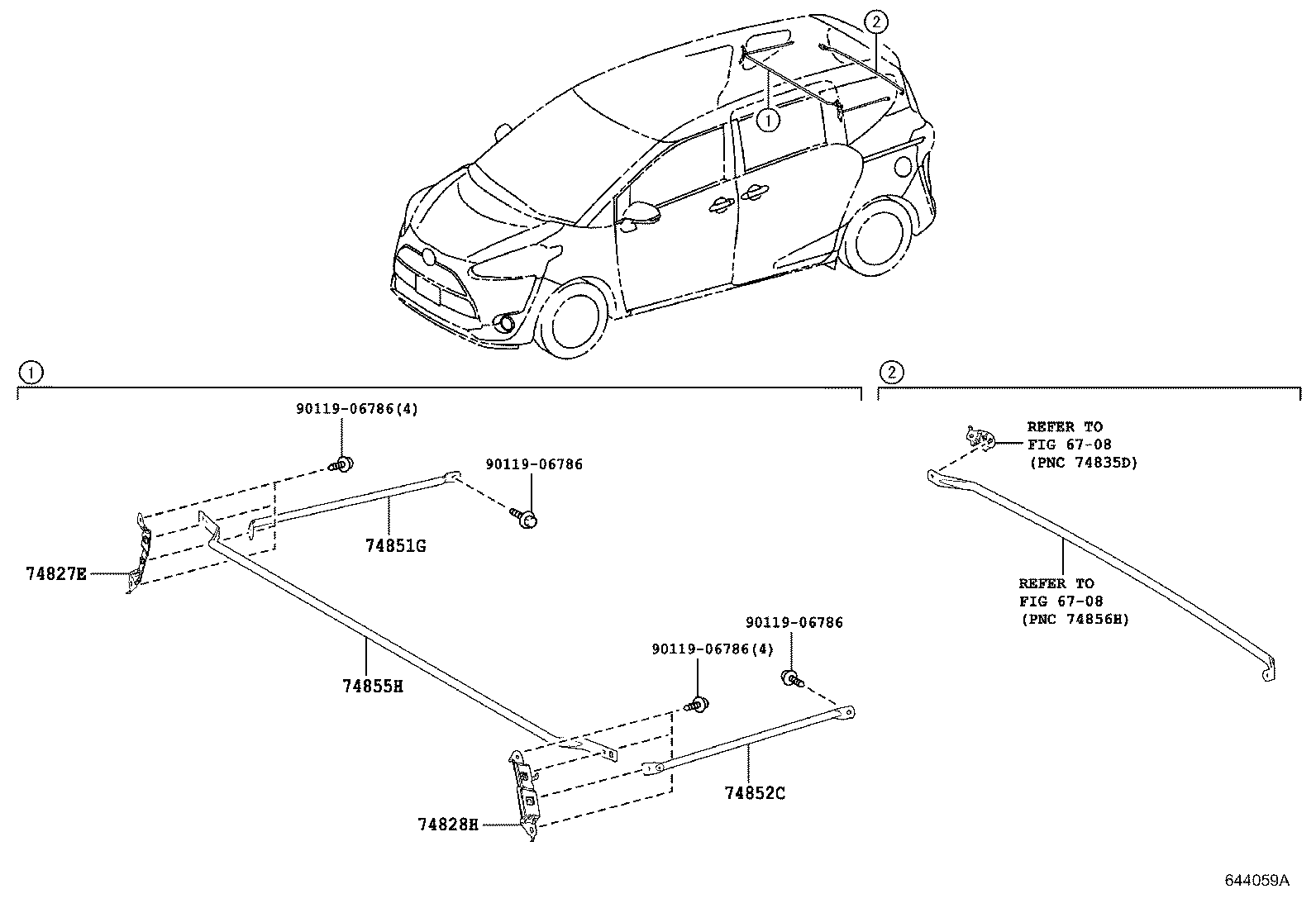 62170-52210 AIR BAG ASSY, CURTAIN SHIELD, RH product image