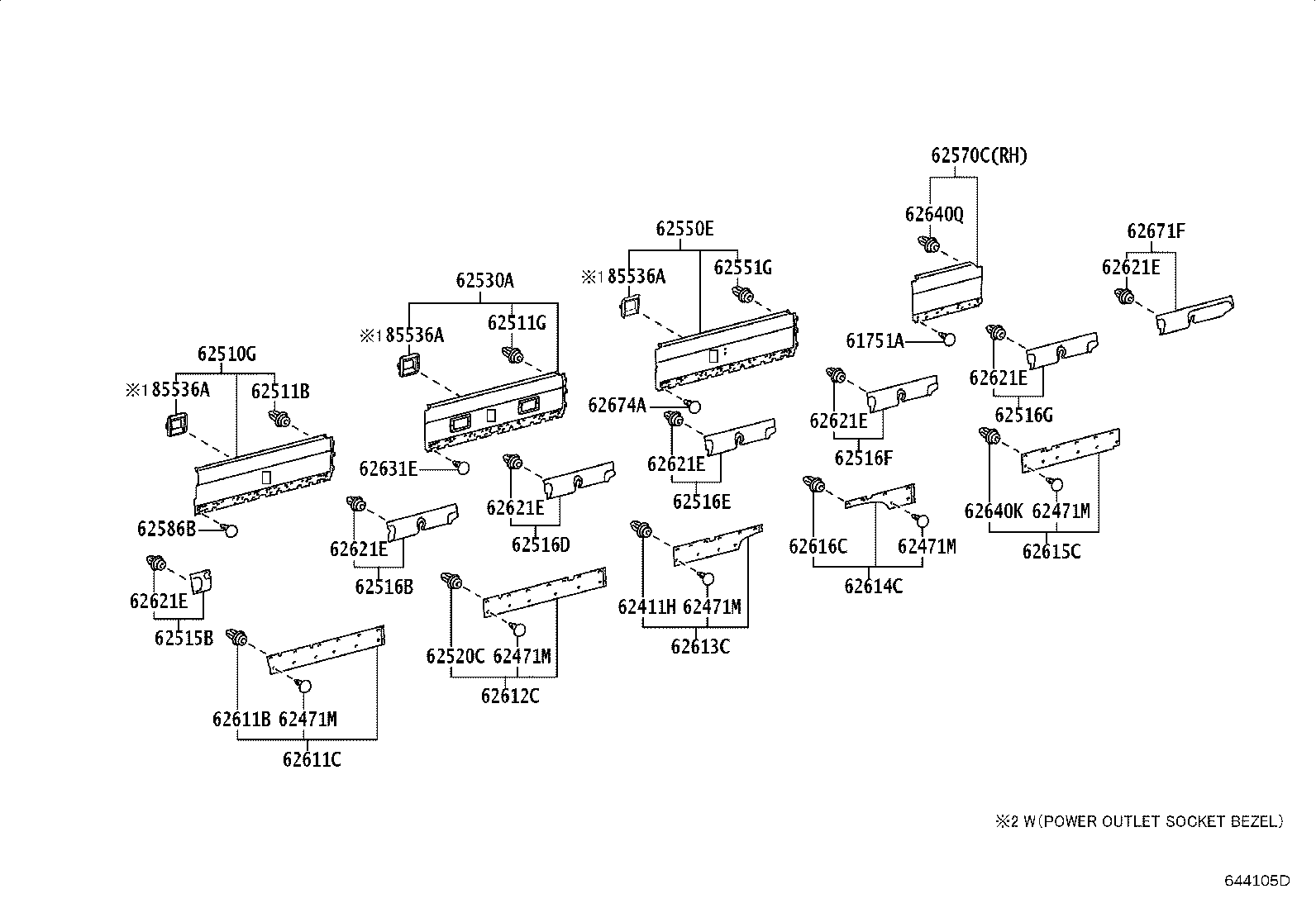 61655-36040 BRACKET, DECK SIDE TRIM LOWER, NO.3 product image