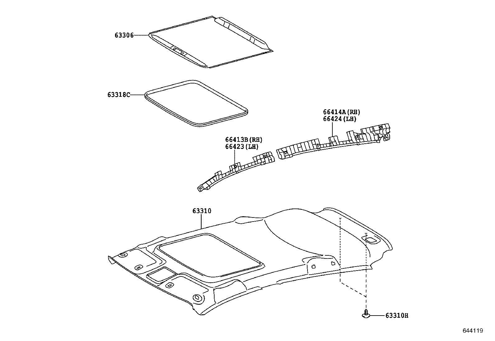 66414-0D360 SPACER, SIDE RAIL, REAR RH product image