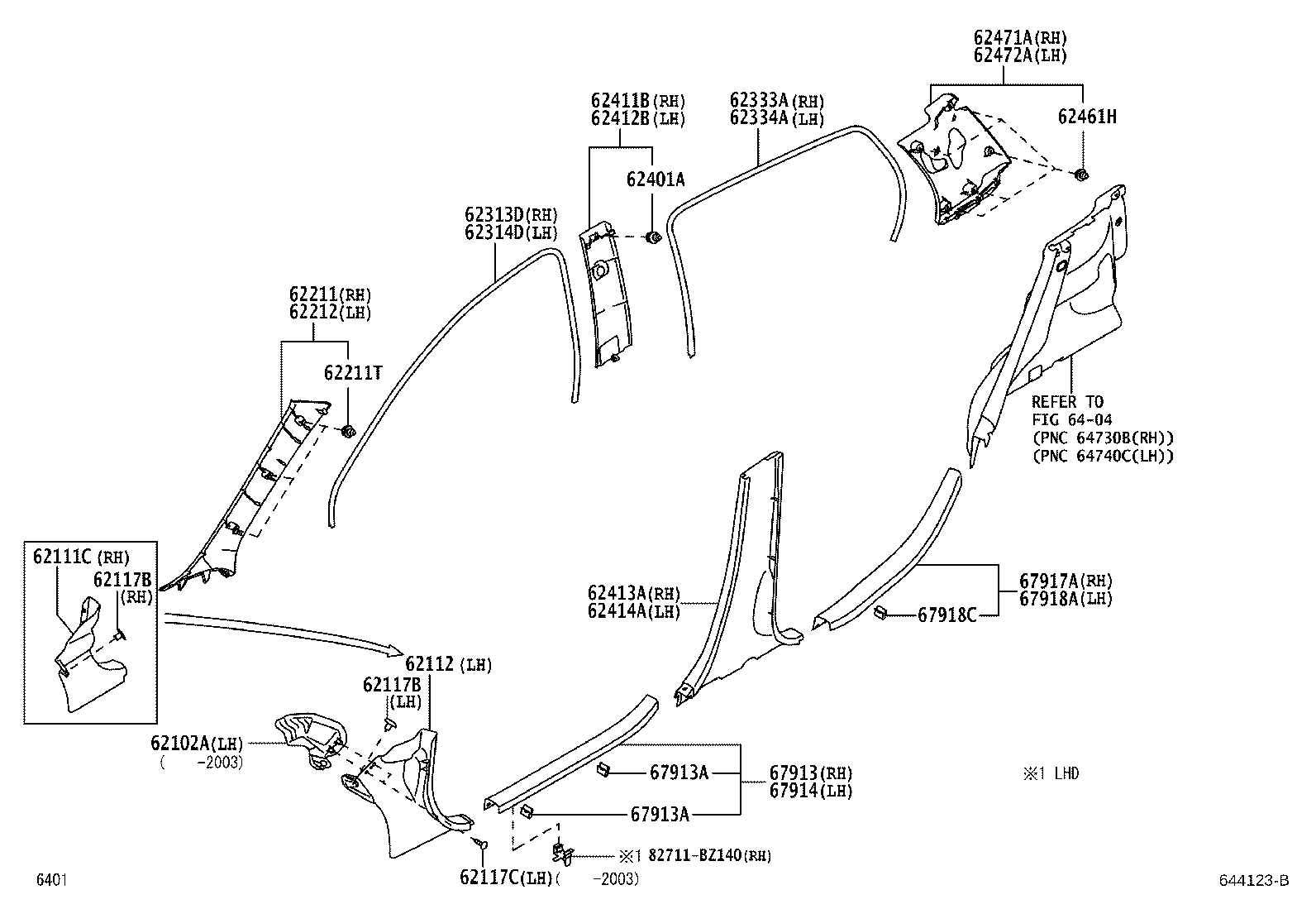 62333-BZ070 TRIM, REAR DOOR OPENING, RH product image