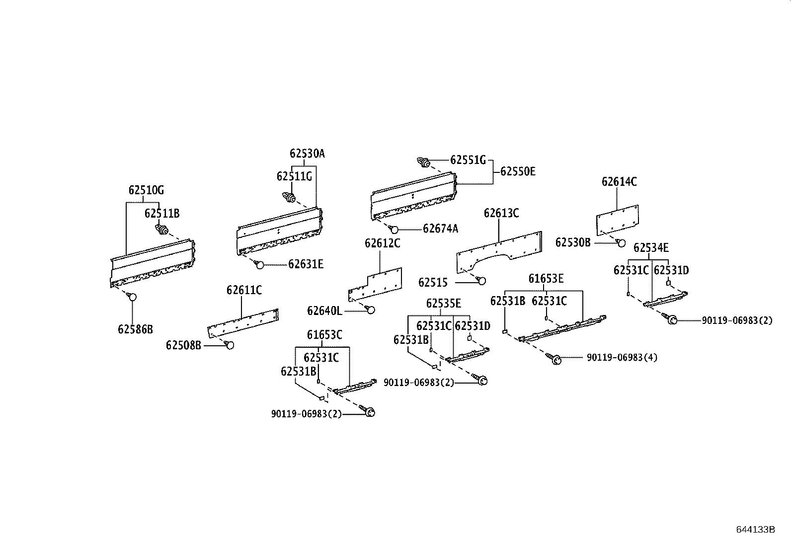 61653-36040 BRACKET, DECK SIDE TRIM, RH product image