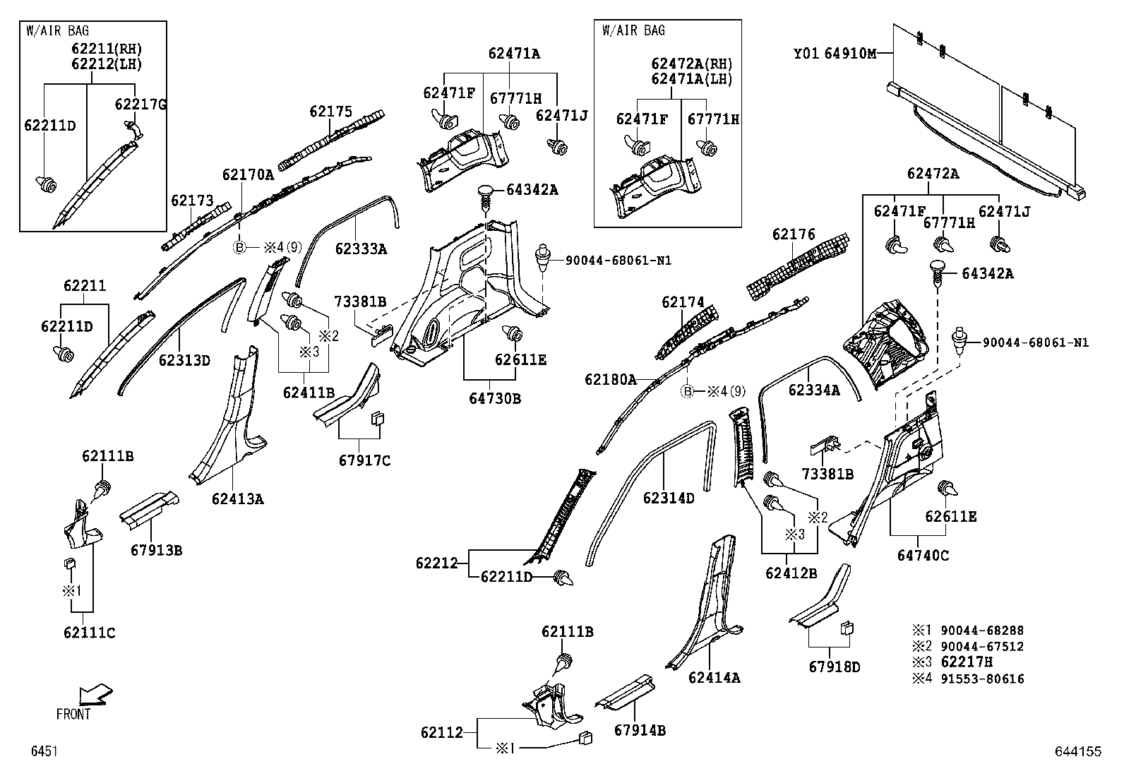 62333-B4011 TRIM, REAR DOOR OPENING, RH product image