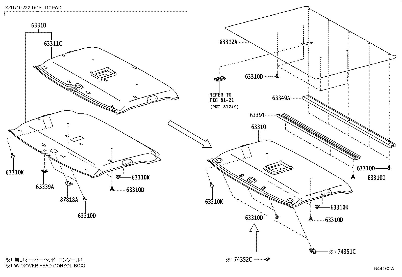 63310-37760-B0 HEADLINING ASSY, ROOF product image