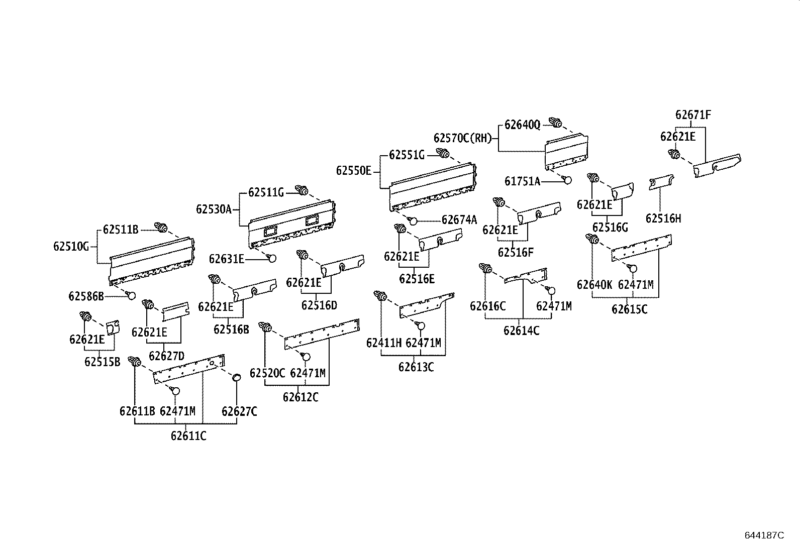 61655-36040 BRACKET, DECK SIDE TRIM LOWER, NO.3 product image
