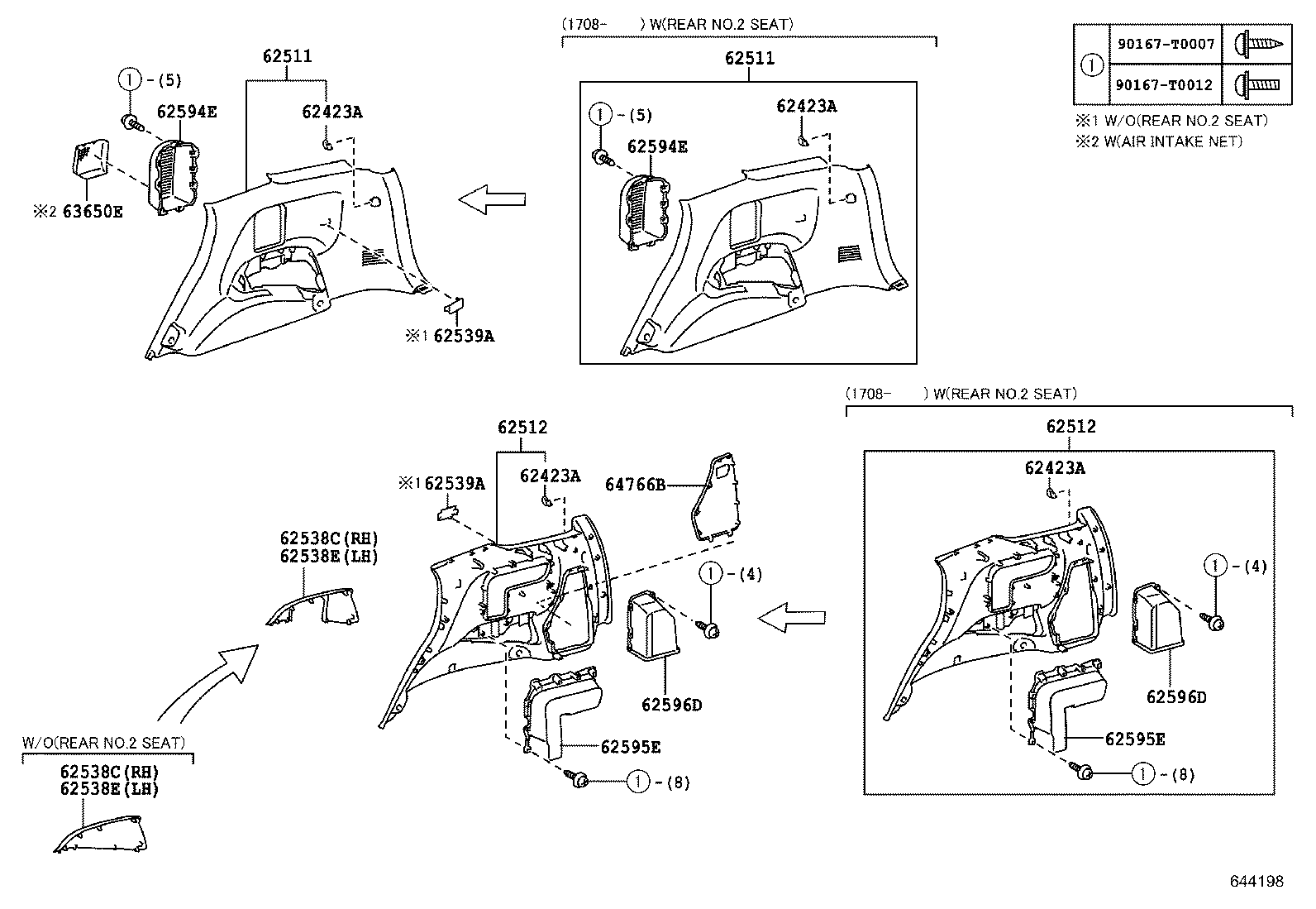 62332-0K220 WEATHERSTRIP, REAR DOOR OPENING TRIM, LH product image