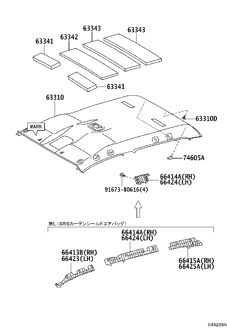 63310-0KD80-C0 HEADLINING ASSY, ROOF product image