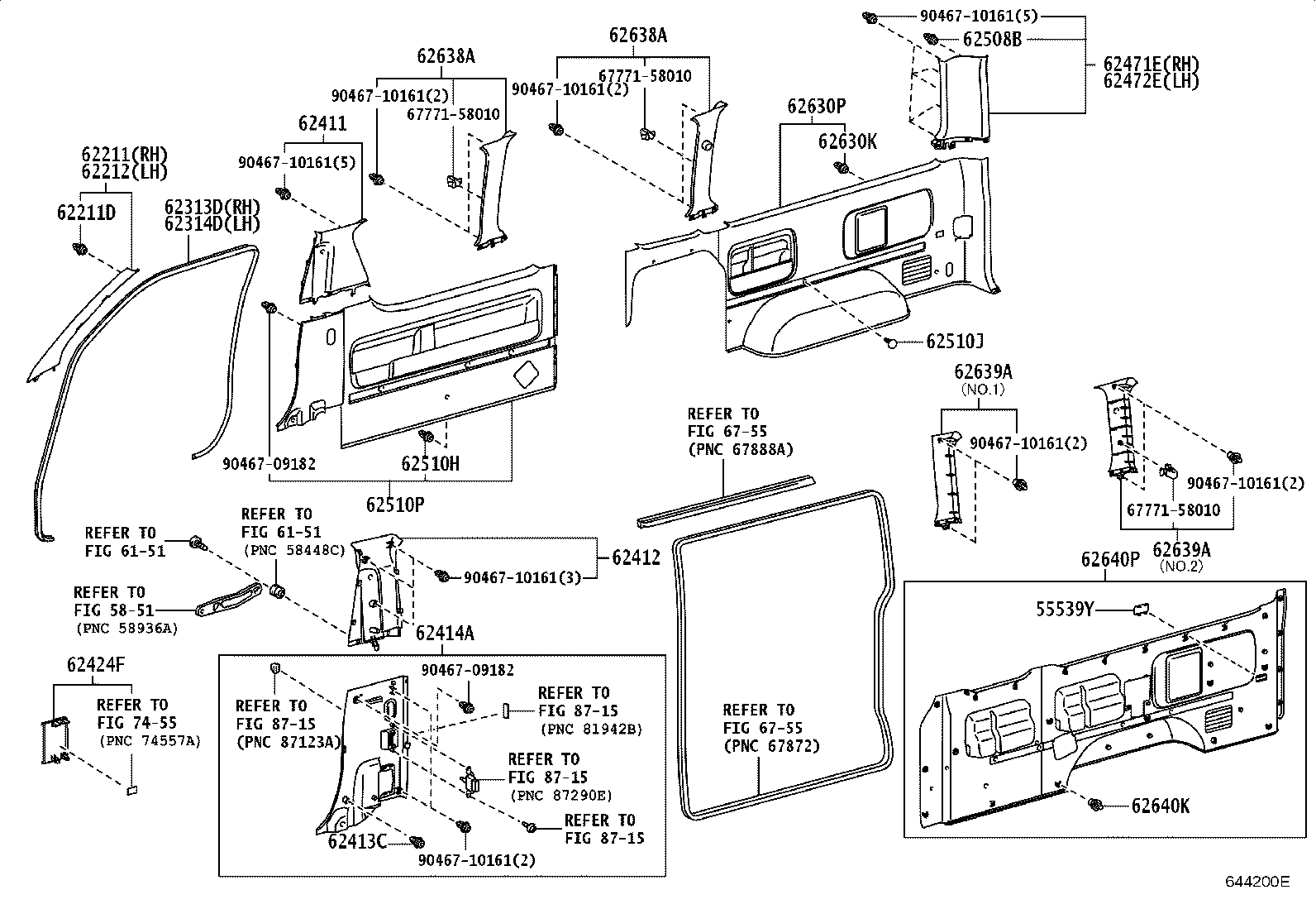 62638-26140 GARNISH, QUARTER PILLAR, RH product image