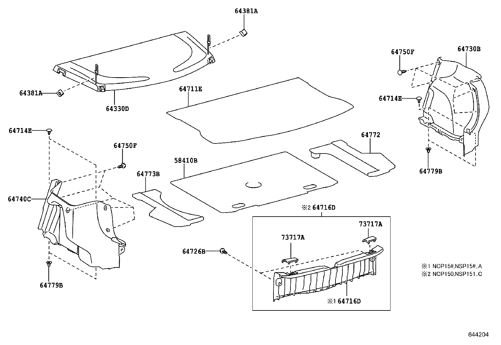 64772-0D080 PAD, SPARE WHEEL COVER product image