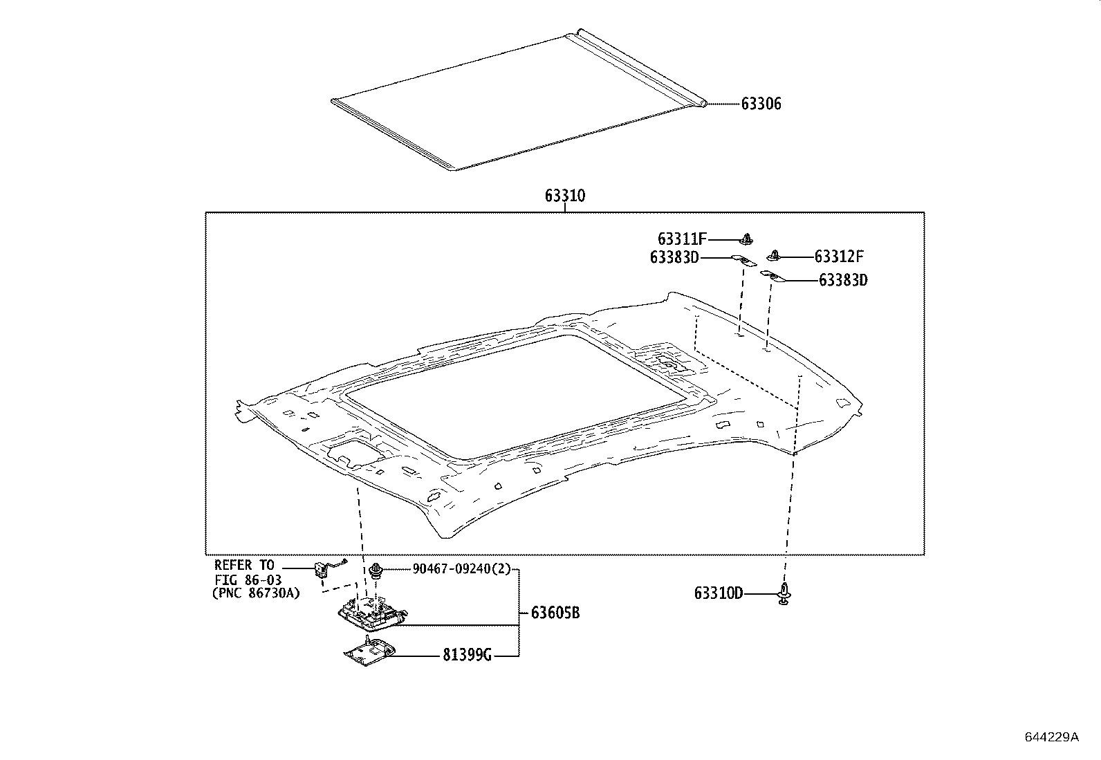 63344-06250 SILENCER, ROOF, NO.4 product image