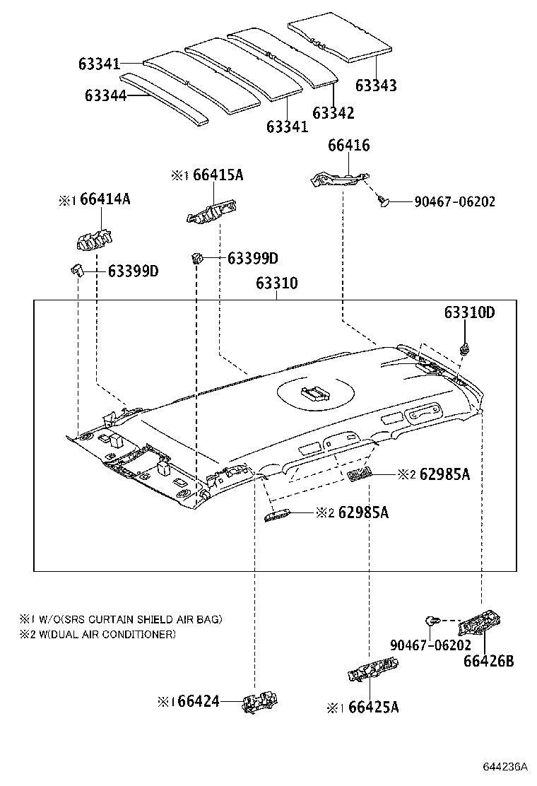 62985-60021 REGISTER, ROOF SIDE AIR OUTLET product image