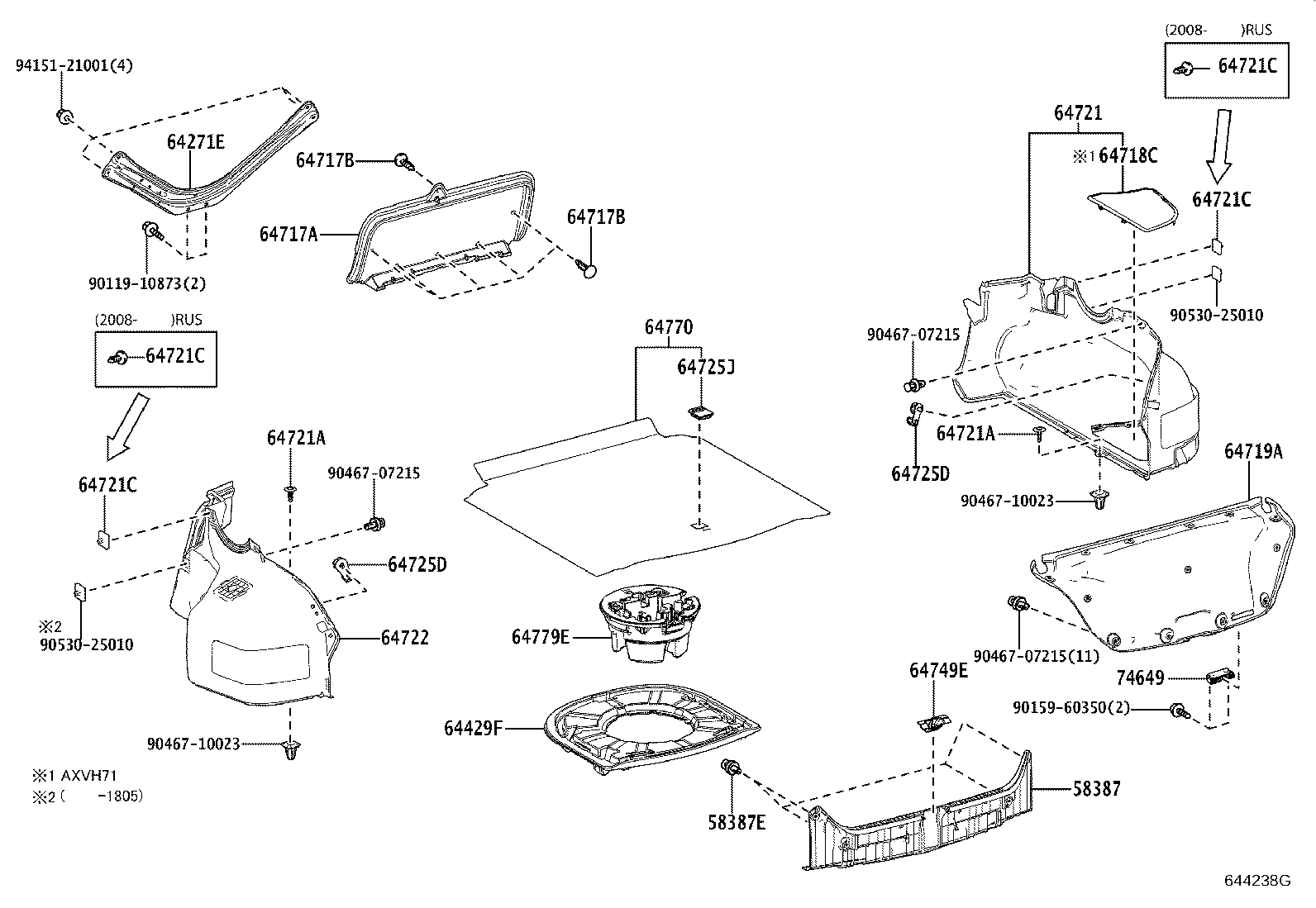 64779-06250 TRAY, SPARE WHEEL COVER product image