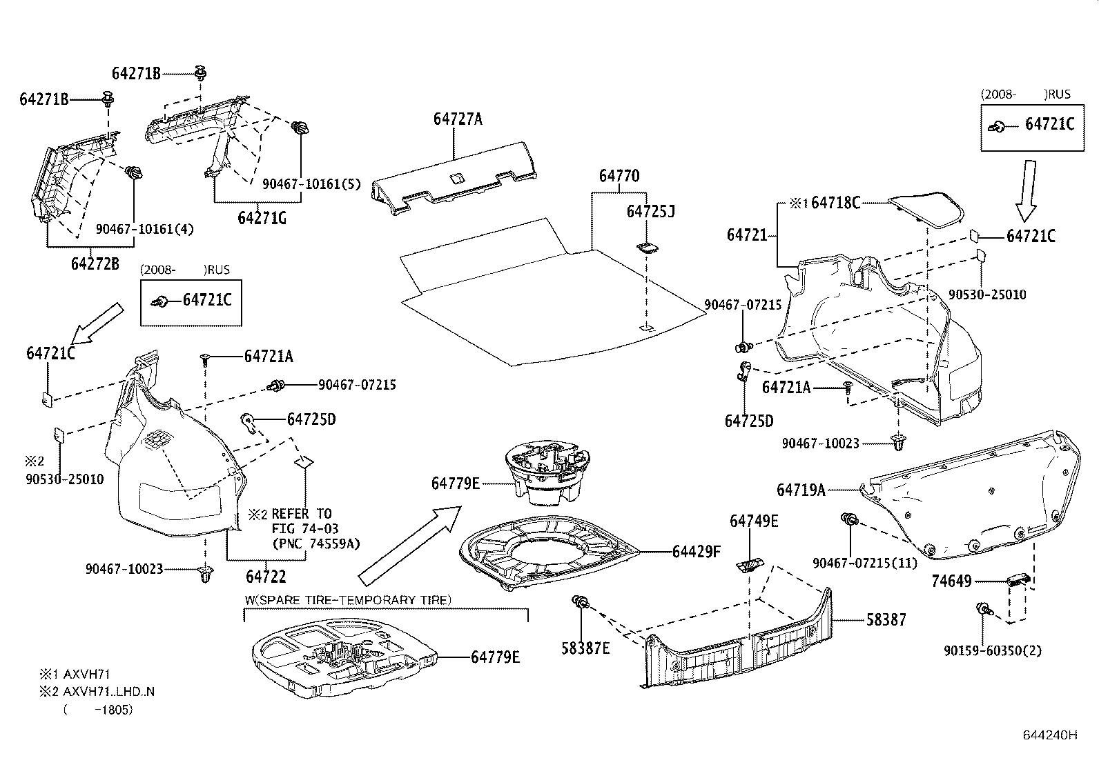 64779-06250 TRAY, SPARE WHEEL COVER product image
