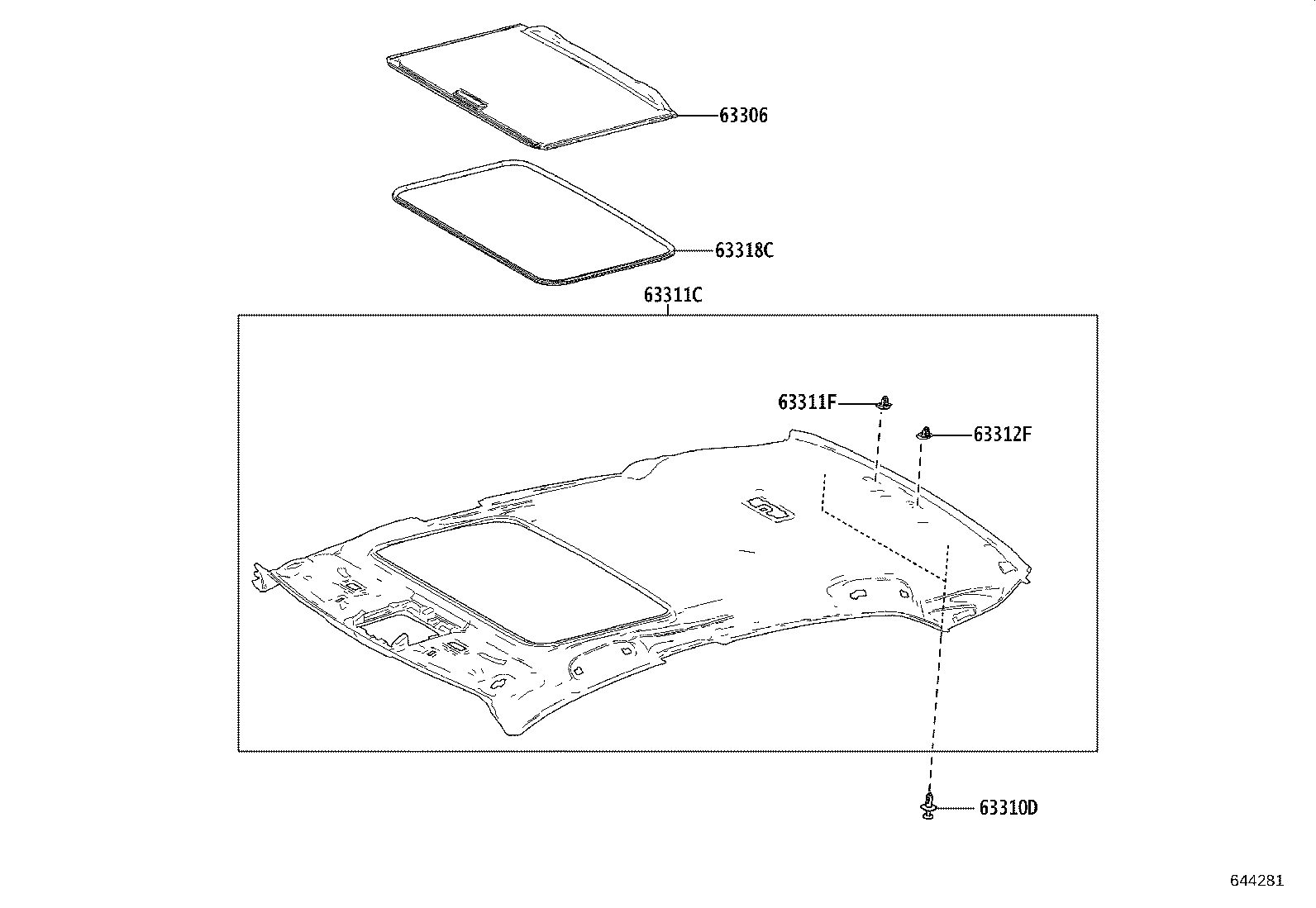 63306-06150-B0 TRIM SUB-ASSY, SUNSHADE product image
