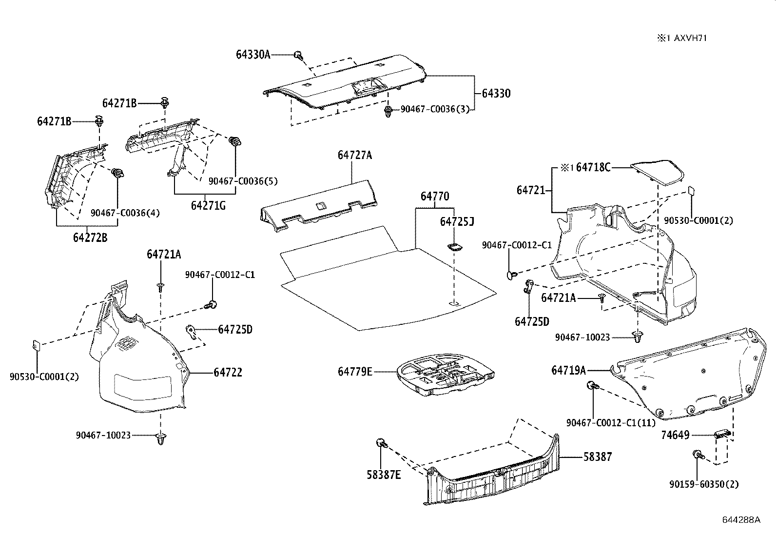 64779-06200 TRAY, SPARE WHEEL COVER product image