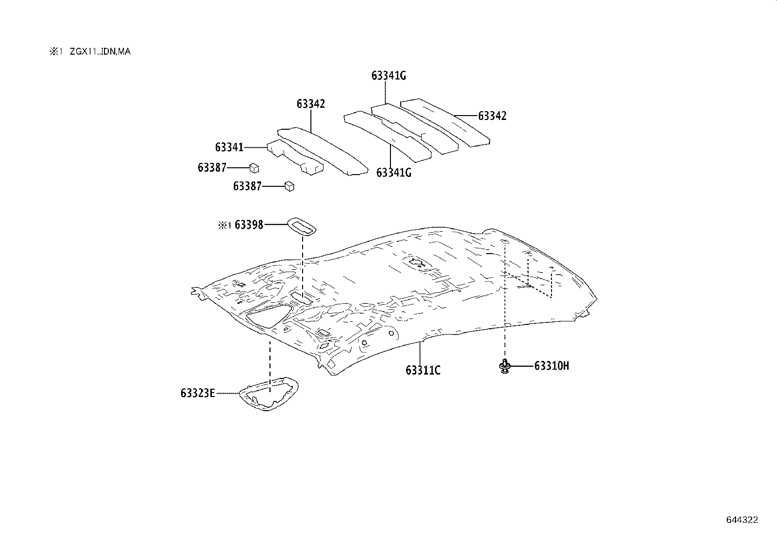 63341-F4060 PAD, ROOF SILENCER product image