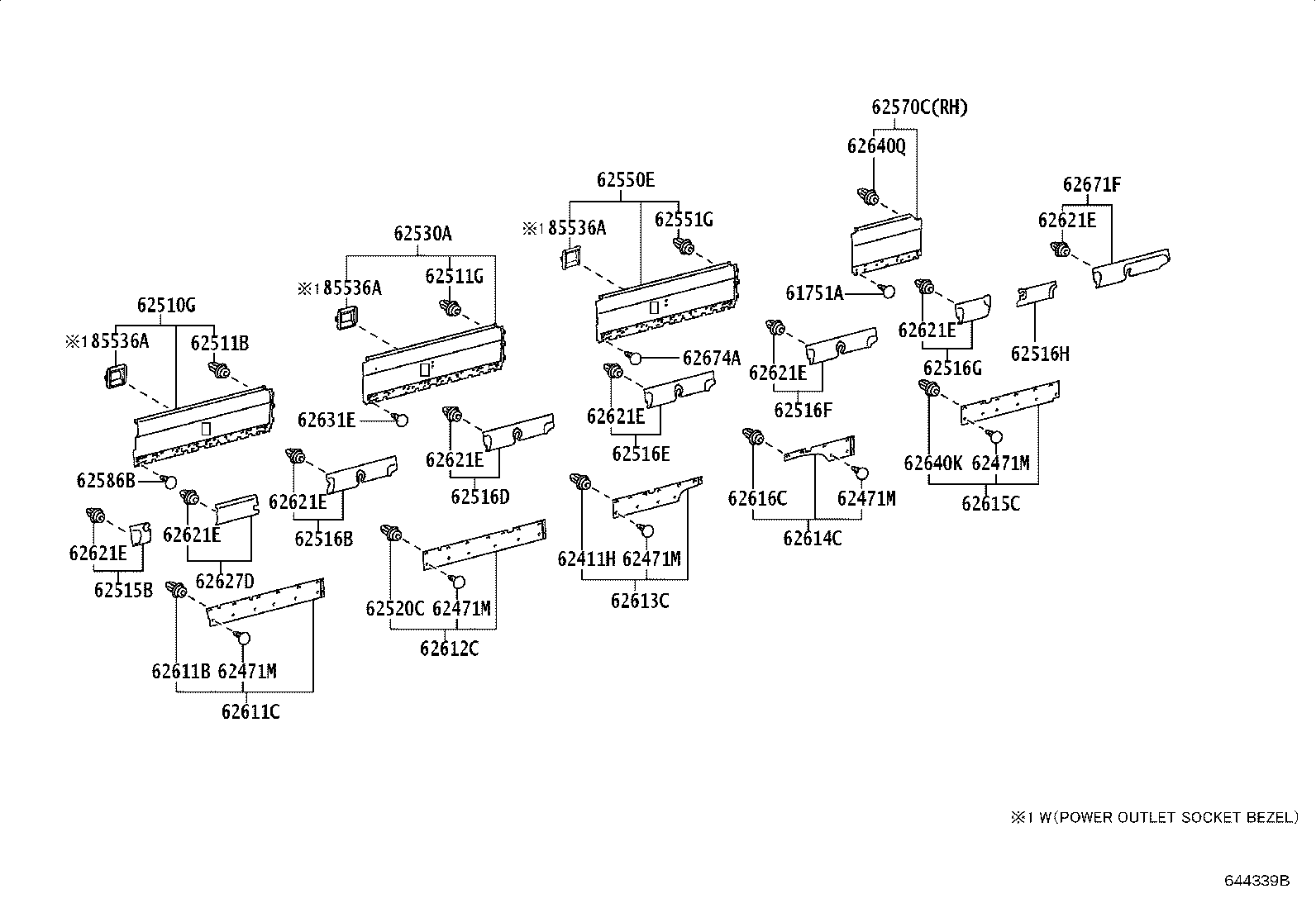 61655-36040 BRACKET, DECK SIDE TRIM LOWER, NO.3 product image