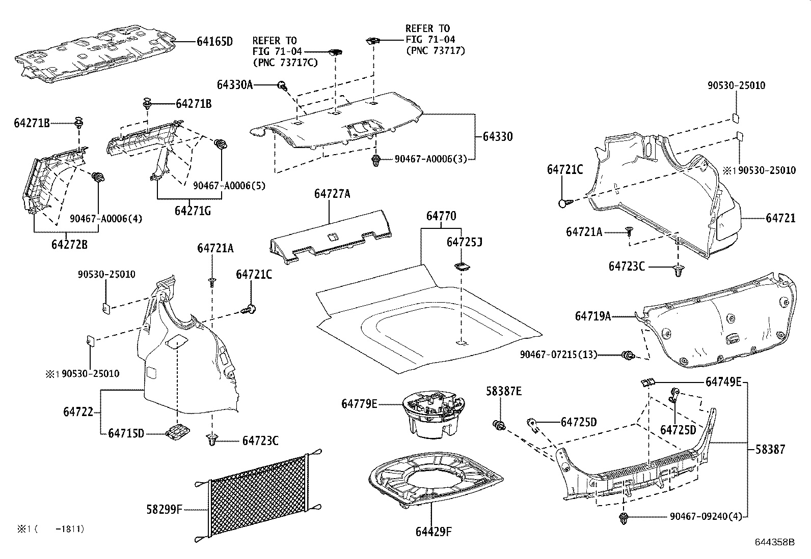 64429-06010 BOX, LUGGAGE COMPARTMENT TRIM product image