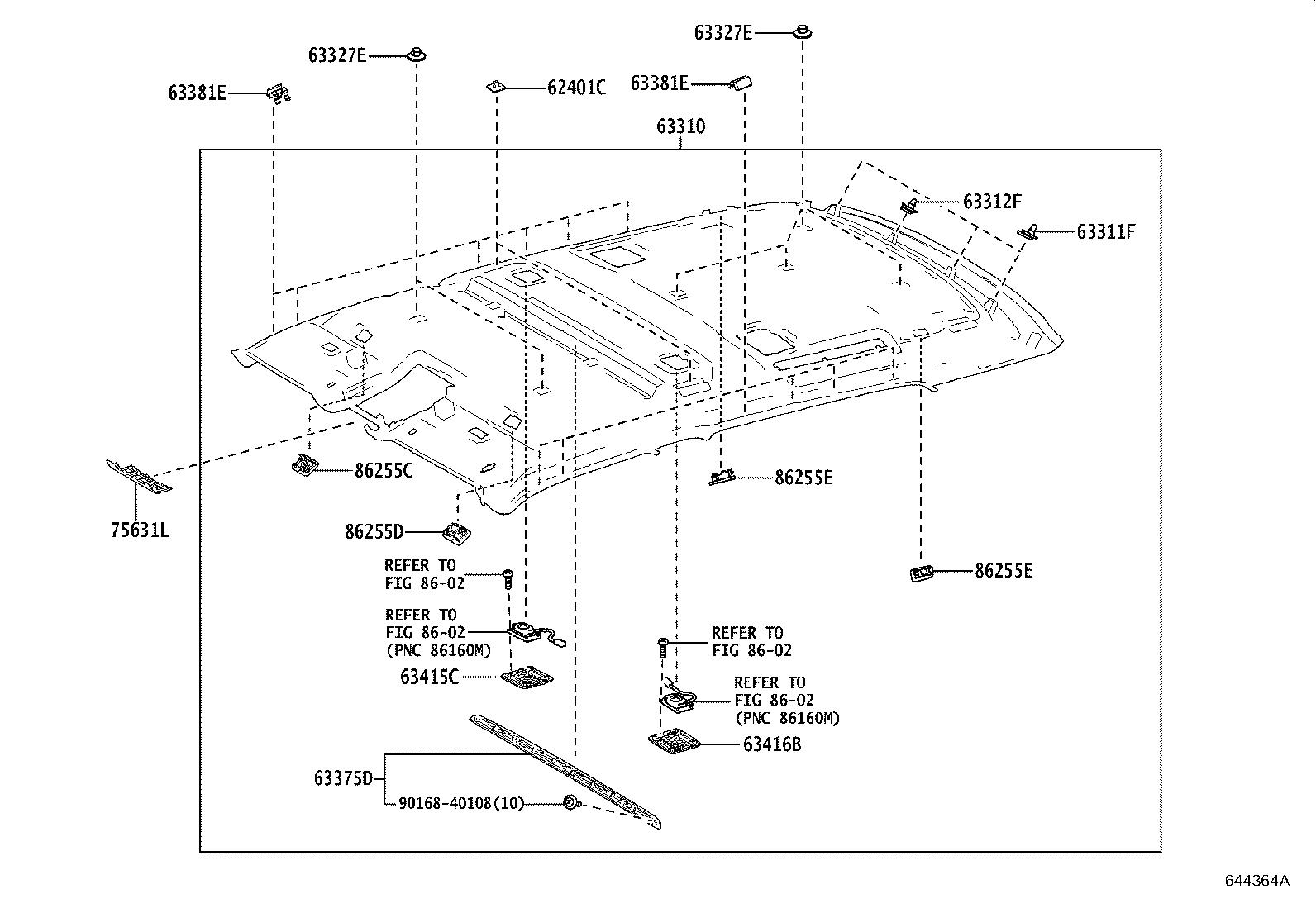 63375-40010-B0 MOULDING, ROOF HEADLINING product image