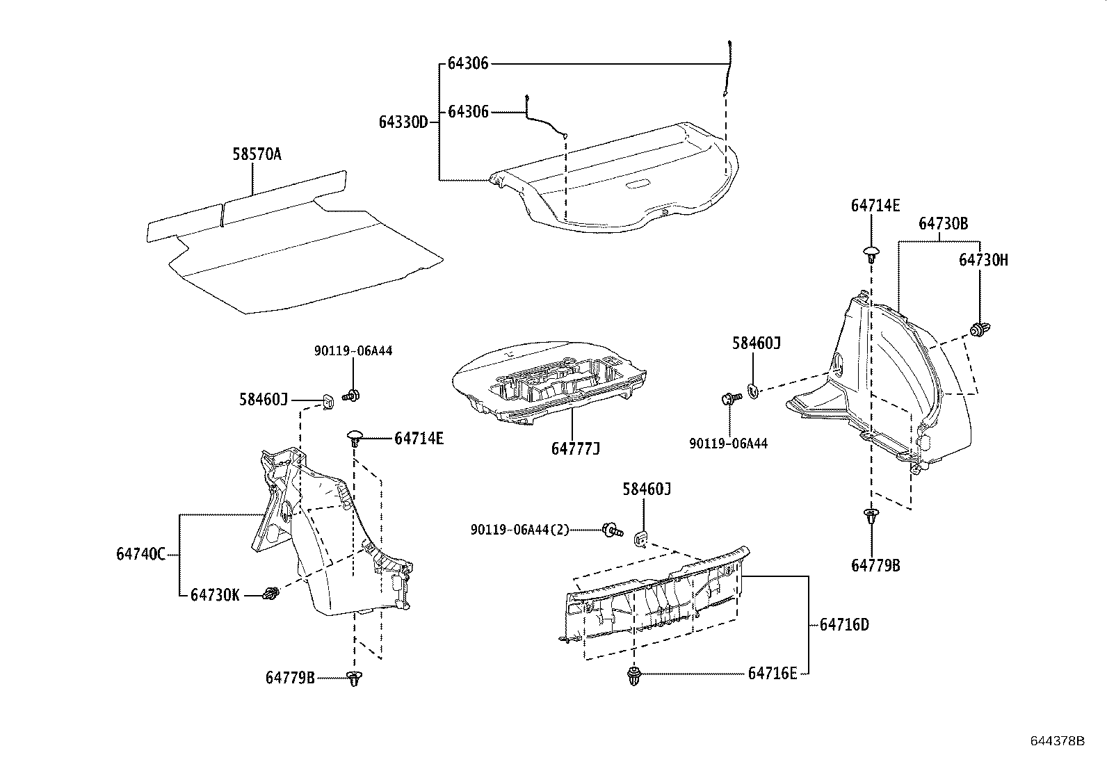 Toyota 64997-12120 BOX, DECK FLOOR, LH