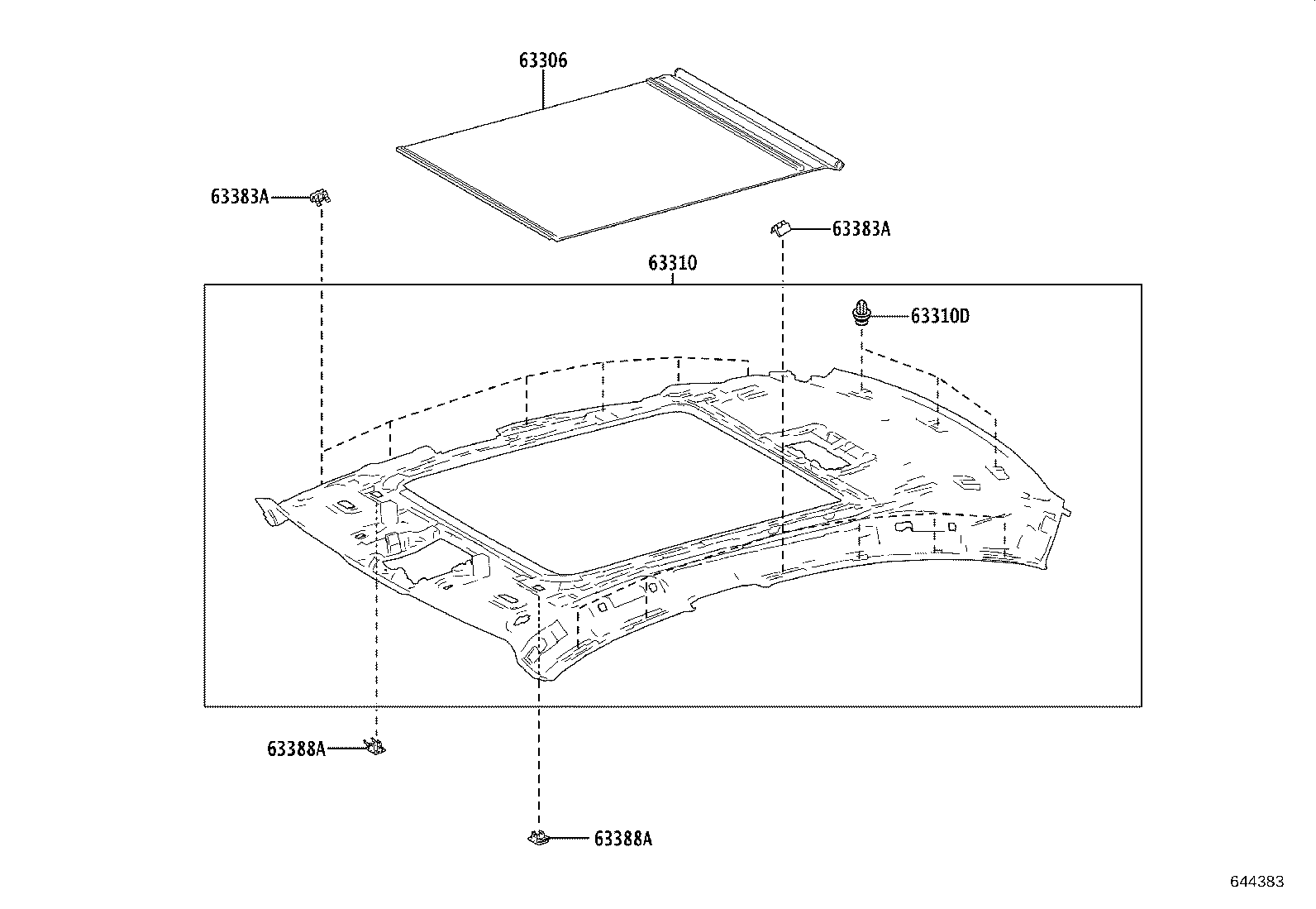 63306-33380 TRIM SUB-ASSY, SUNSHADE product image