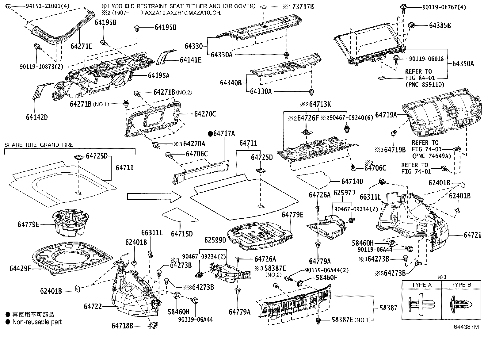 64429-33030 BOX, LUGGAGE COMPARTMENT TRIM product image