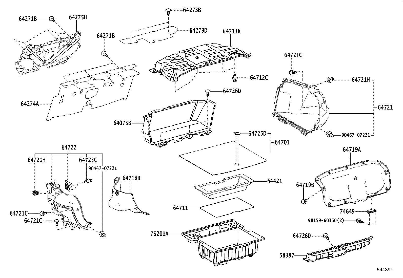 64350-30141 SHADE ASSY, REAR WINDOW product image
