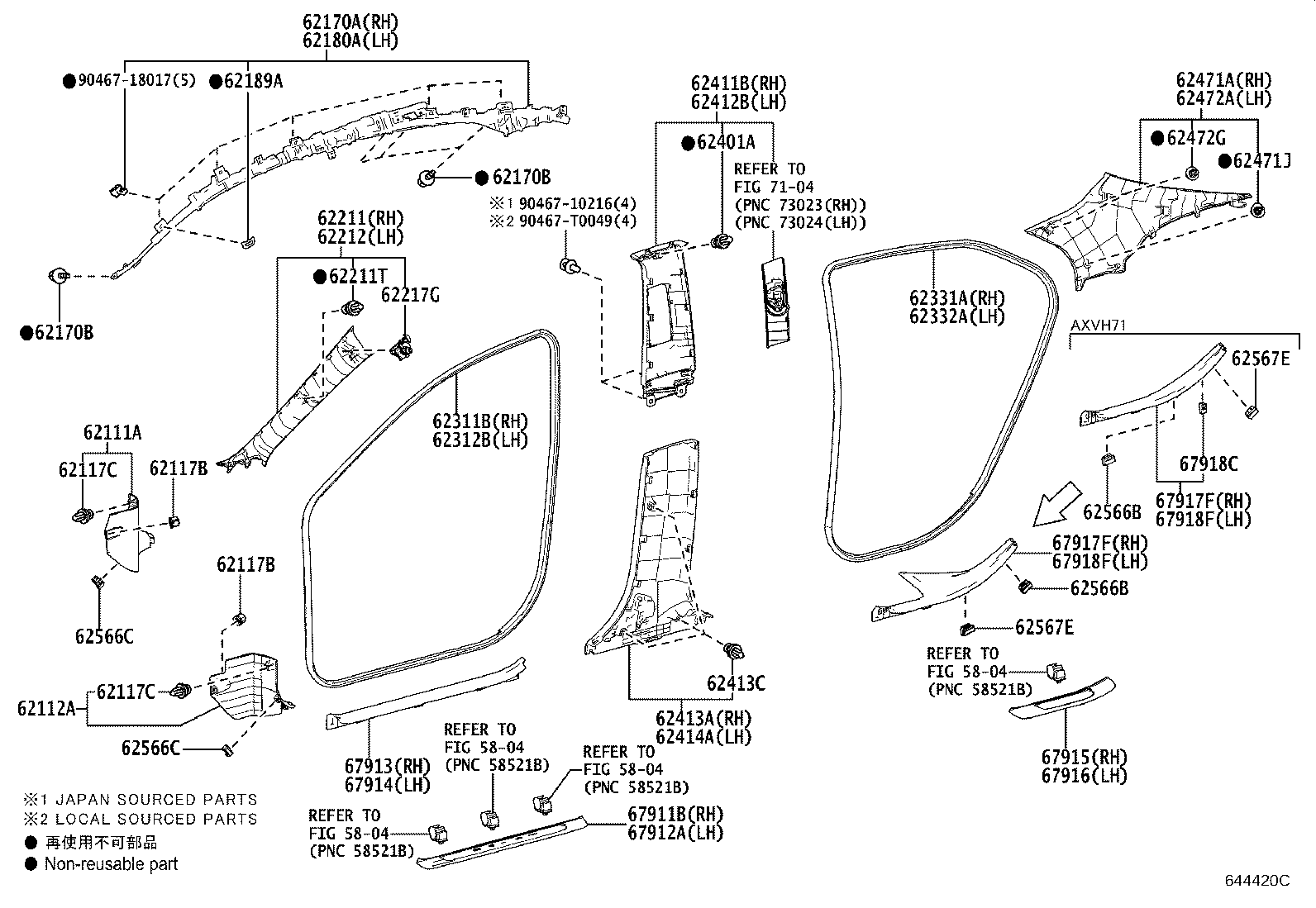 62332-06220 WEATHERSTRIP, REAR DOOR OPENING TRIM, LH product image