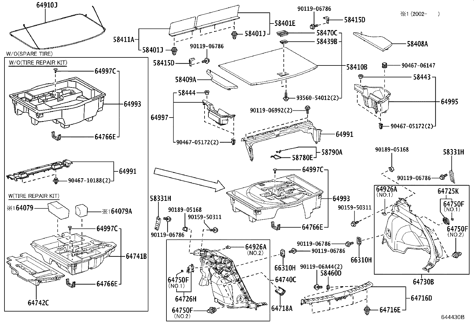 58331-76010 BRACKET, LUGGAGE COMPARTMENT TRIM, NO.1 product image