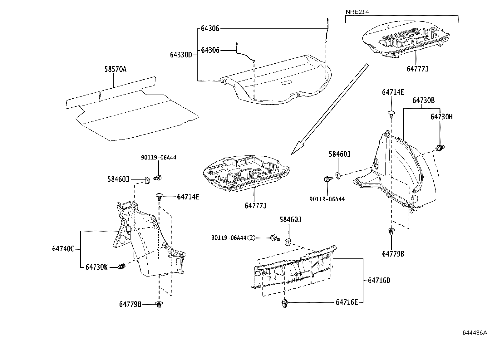 58571-12100 CARPET, REAR FLOOR product image