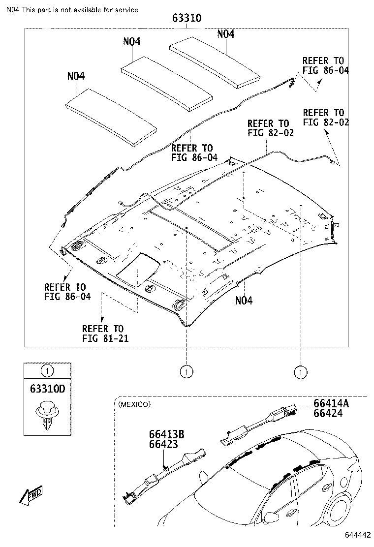 63300-WB005 HEADLINING ASSY, ROOF product image